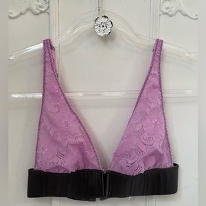 Free People •intimately • pink & gray floral lace bra•NWOT• XS